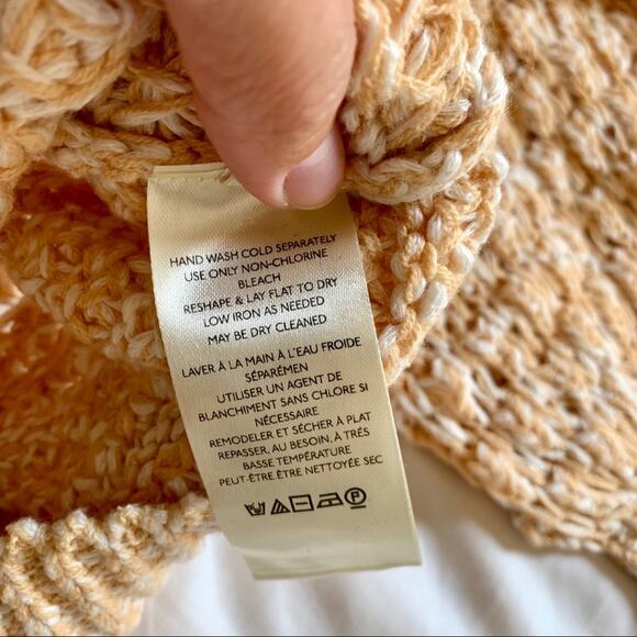 Free People muted yellow loose knit sweater size medium - Picture 9 of 11